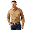 ARIAT SOLID TWILL FITTED KHAKI - MENS SHIRT  - 10065873