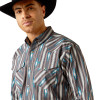 ARIAT CALLAHA CLASSIC GREY PRINT - MENS SHIRT  - 10054077