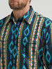 WRANGLER CHECOTAH TURQUOISE BELT PRINT - MENS SHIRT  - 112369467