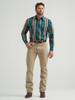WRANGLER CHECOTAH TURQUOISE BELT PRINT - MENS SHIRT  - 112369467