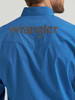 WRANGLER LOGO SNAP CERULEAN HATCH BLUE - MENS SHIRT  - 112369443