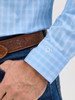 WRANGLER CODY JOHNSON FRENCH BLUE PLAID - MENS SHIRT  - 112369517