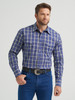WRANGLER WRINKLE RESIST BLUE PLAID - MENS SHIRT  - 112369434
