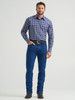 WRANGLER WRINKLE RESIST BLUE PLAID - MENS SHIRT  - 112369434