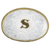 MONTANA SILVERSMITHS INITIAL S SILVER  TWO TONED - ACC BUCKLE  - 700S