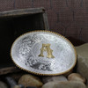ATTITUDE BY MONTANA SILVERSMITHS INITIAL A SILVER TWO TONED - ACC BUCKLE  - 700A