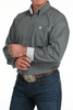 CINCH DARK GREY GEOMETRIC PRINT - MENS SHIRT  - MTW1105987