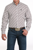 CINCH WHITE GEOMETRIC PRINT - MENS SHIRT  - MTW1105989