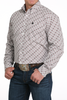 CINCH WHITE GEOMETRIC PRINT - MENS SHIRT  - MTW1105989