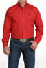 CINCH RED WEAVE STRIPE PRINT - MENS SHIRT  - MTW1105991