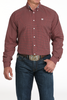 CINCH RED WEAVE GEOMETRIC PRINT - MENS SHIRT  - MTW1105992