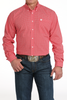 CINCH RED WEAVE GEOMETRIC PRINT - MENS SHIRT  - MTW1105993