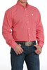 CINCH RED WEAVE GEOMETRIC PRINT - MENS SHIRT  - MTW1105993