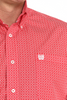 CINCH RED WEAVE GEOMETRIC PRINT - MENS SHIRT  - MTW1105993
