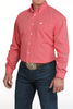 CINCH RED WEAVE GEOMETRIC PRINT - MENS SHIRT  - MTW1105993