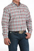 CINCH RED WHITE PLAID PRINT - MENS SHIRT  - MTW1105997