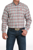 CINCH RED WHITE PLAID PRINT - MENS SHIRT  - MTW1105997