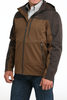 CINCH BROWN BONDED HOODED ZIP UP - MENS JACKET  - MWJ1593005
