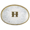 MONTANA SILVERSMITHS INITIAL H SILVER  TWO TONED - ACC BUCKLE  - 700H