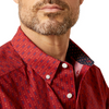 ARIAT RED WRINKLE FREE BRUNO PRINT - MENS SHIRT  - 10065807