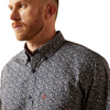 ARIAT NAVY WICK FITTED PRINT - MENS SHIRT  - 10065876