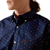 ARIAT WF BEAUX FITTED NAVY PRINT - MENS SHIRT  - 10065802