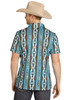 ROCK & ROLL AZTEC PRINTED POLO TEAL - MENS POLO  - BM51T07683
