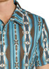 ROCK & ROLL AZTEC PRINTED POLO TEAL - MENS POLO  - BM51T07683