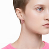 SWAROVSKI MATRIX HOOP BAGUETTE PINK - ACCESSORIES JEWELRY EARRINGS - 5689697