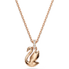 SWAROVSKI SWAN PENDANT BLACK ROSE GOLD - ACCESSORIES JEWELRY NECKLACE - 5678046