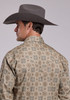 STETSON GREY GOLD COIN MEDALLION - MENS SHIRT  - 11-001-0425-1045GY