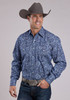 STETSON INDIGO PAISLEY PRINT - MENS SHIRT  - 11-001-0425-6047BU