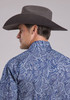 STETSON INDIGO PAISLEY PRINT - MENS SHIRT  - 11-001-0425-6047BU
