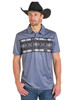 PANHANDLE SLIM DARK GREY AZTEC PRINT - MENS POLO  - BM51T07681