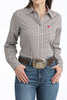 CINCH WHITE GEOMETRIC PRINT - LADIES SHIRT  - MSW9164259