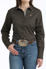 CINCH BROWN STRIPED PRINT - LADIES SHIRT  - MSW9165078