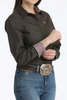 CINCH BROWN STRIPED PRINT - LADIES SHIRT  - MSW9165078