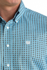 CINCH BLUE GEOMETRIC PRINT - MENS SHIRT  - MTW1106008