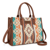 WRANGLER SHERPA AZTEC CANVAS BROWN - LADIES PURSES  - WG313-8119BR
