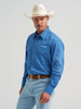 WRANGLER BLUE LOGO SNAP PRINT - MENS SHIRT  - 112374858