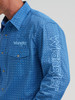WRANGLER BLUE LOGO SNAP PRINT - MENS SHIRT  - 112374858