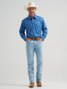 WRANGLER BLUE LOGO SNAP PRINT - MENS SHIRT  - 112374858