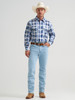 WRANGLER CHECOTAH CLASSIC FIT BLUE - MENS SHIRT  - 112374917