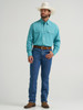 WRANGLER GEORGE STRAIT TROUBADOUR TEAL - MENS SHIRT  - 112374597
