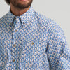 WRANGLER GEORGE STRAIT WHITE BLUE PRINT - MENS SHIRT  - 112374583