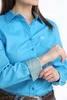 CINCH BLUE WEAVE PRINT - LADIES SHIRT  - MSW9164260