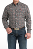 CINCH NAVY PAISLEY PRINT - MENS SHIRT  - MTW1106023