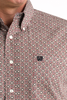 CINCH LIGHT BURGUNDY GEOMETRIC PRINT - MENS SHIRT  - MTW1106025