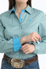 CINCH STRIPE TWILL WEAVE BLUE - LADIES SHIRT  - MSW9165080