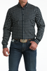 CINCH NAVY PRINTED 50'S BROADCLOTH - MENS SHIRT  - MTW1347147